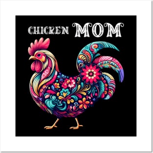 Chicken Mom Farmer Funny Mother's Day Posters and Art